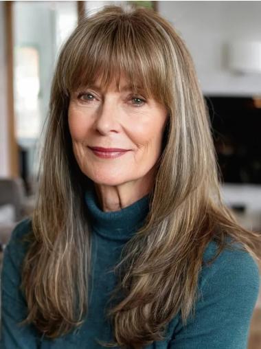 Long Hair Wigs Straight Layered 18" Lace Front Wigs