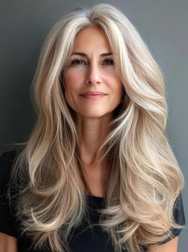 Long Wig Styles 20" Blonde Synthetic Monofilament Wigs