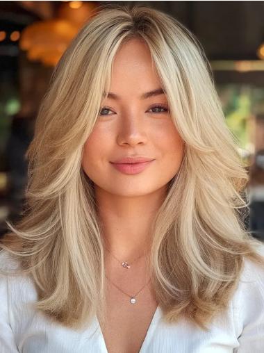 Wigs Blonde Long Lace Front 16" Layered Wavy Wigs