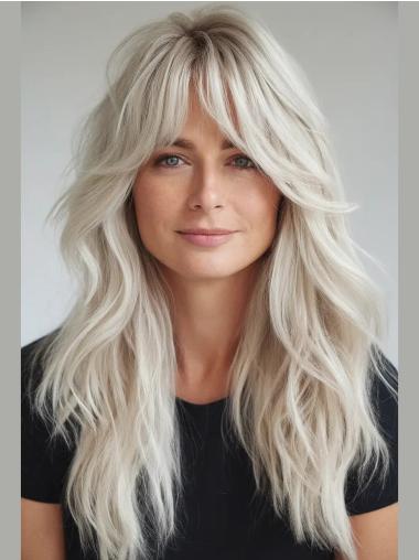 Long Blonde Wig Layered Wavy 18" Lace Front Wigs