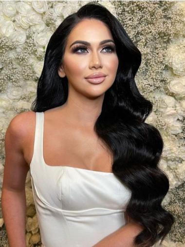 Long Black Wigs For Sale Remy Human Hair Monofilament 22" Wigs