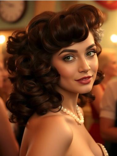 Brown Long Hair Wig 16" Monofilament Remy Human Hair Wigs