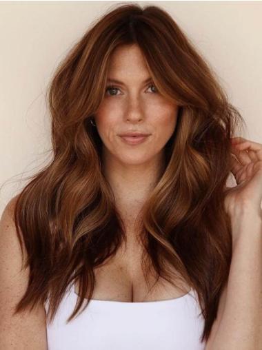 Long Dark Brown Wigs Lace Front Wavy 18" Remy Human Hair Wigs