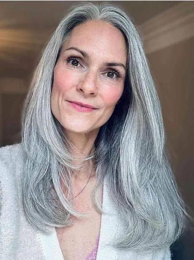 Grey Long Wigs 18" Lace Front Synthetic Wigs