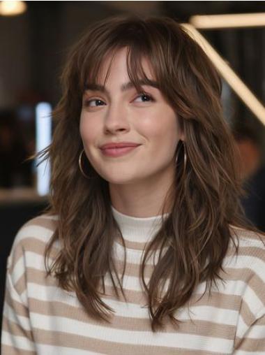 Long Bang Wig Synthetic Monofilament 16" Wigs