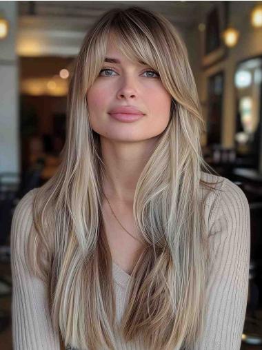 Long Hair Wig 22" Monofilament Remy Human Hair Wigs