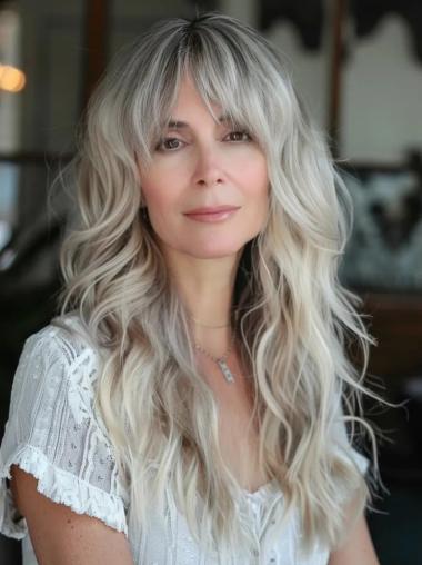 Wigs Long Hair Wavy Synthetic Layered Lace Front Wigs