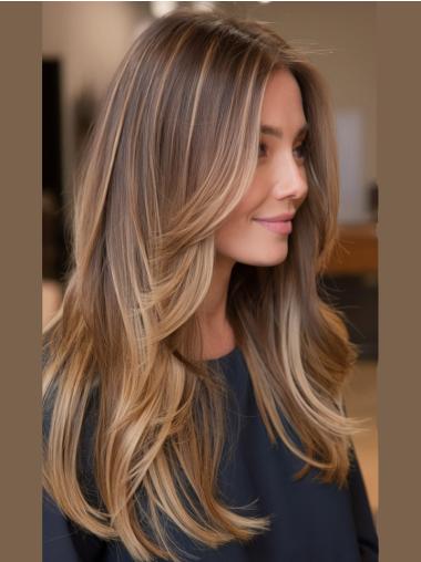 Long Natural Hair Wigs 20" Monofilament Remy Human Hair Wigs