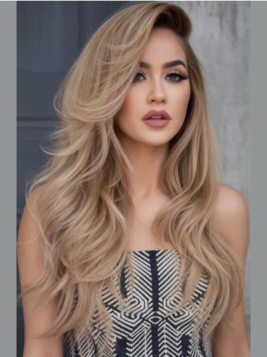 Extra Long Wigs Wavy Synthetic Layered Monofilament Wigs