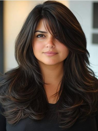 Long Straight Brown Wig 20" Monofilament Synthetic Wigs