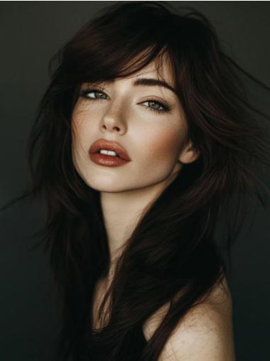 Long Black Wigs For Women Remy Human Hair Lace Front 18" Wigs