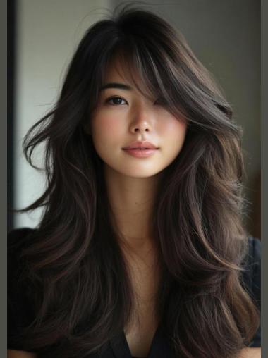 Long Black Wig Remy Human Hair Lace Front 20" Wigs