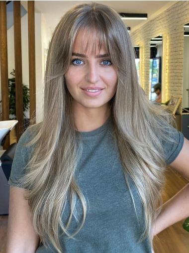 Long Hair Wigs For Women 24" Monofilament Remy Human Hair Wigs