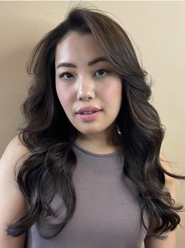 Long Black Wigs Remy Human Hair Monofilament 20" Wigs