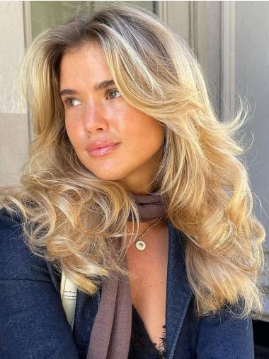 Long Shag Wigs Wavy Remy Human Hair Layered Monofilament Wigs