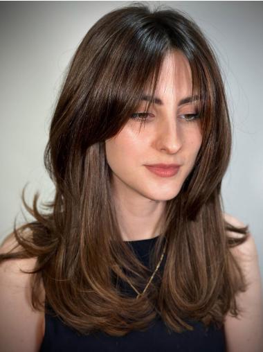 Long Straight Wigs 16" Monofilament Remy Human Hair Wigs