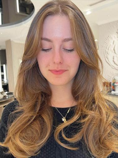 Long Haired Wigs Lace Front Ombre/2 tone 18" Remy Human Hair Wigs