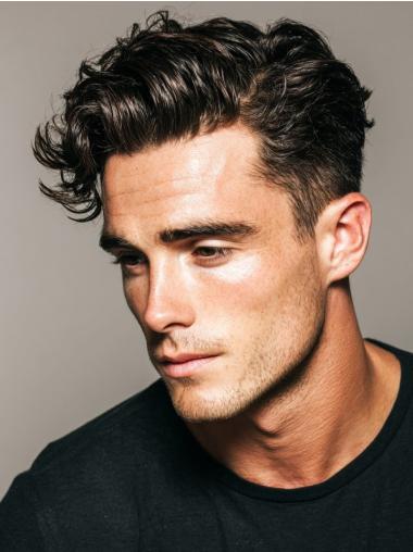 Lace Front Wigs For Male Boycuts 4" Wavy Remy Human Hair Wigs