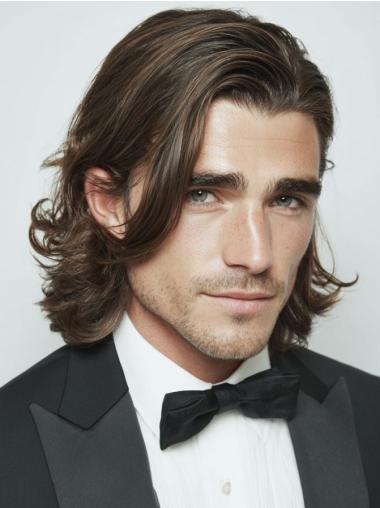 Mans Wig Layered Brown Wavy Synthetic Lace Front Wigs