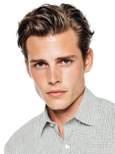 Mens Wig Lace Front Boycuts 4" Straight Remy Human Hair Wigs