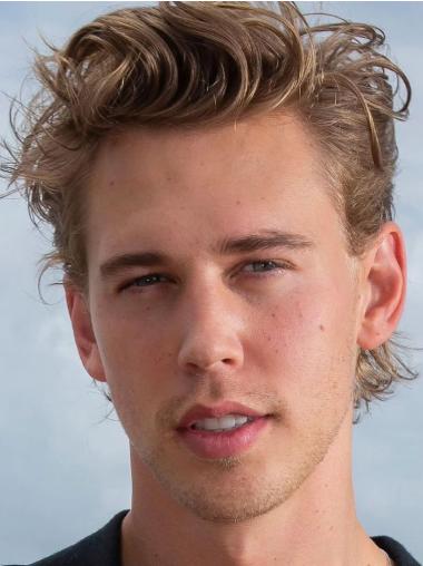 Real Men Wigs Layered 4" Wavy Blonde Cropped Wigs