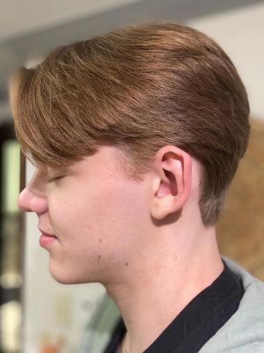 Real Wigs Men Boycuts 6" Straight Brown Short Wigs