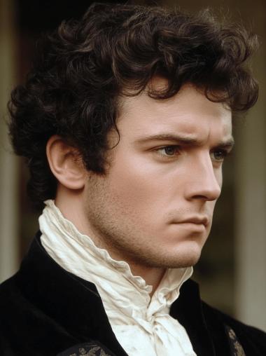 Wigs For Old Men Synthetic Curly Layered Brown Short Wigs