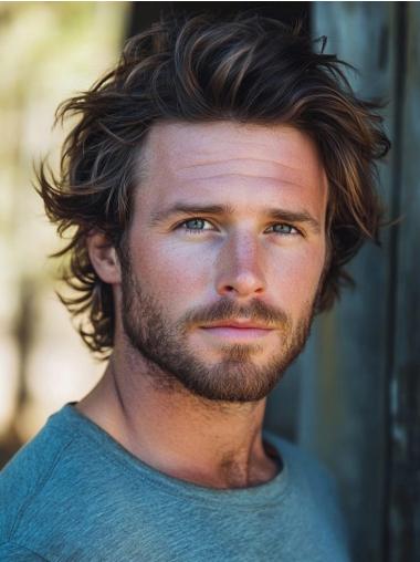 Mens Synthetic Wigs Lace Front Wavy Ombre Tone Short Wigs