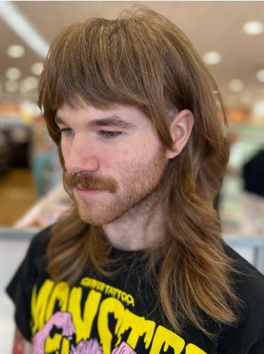 Long Hair Wig For Man Blonde Straight 16" Remy Human Hair Wigs