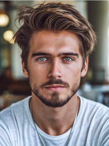 Mens Short Wigs Monofilament Straight Layered 6" Wigs