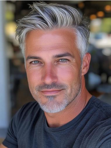 Wiggs For Men Synthetic Cropped Monofilament Straight Wigs