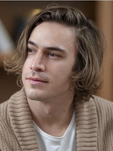 Mens Hair Wig 10" Chin Length Synthetic Lace Front Blonde Wigs