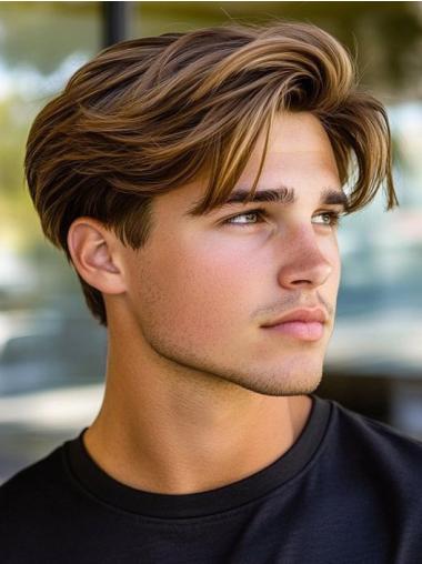 Front Lace Wigs For Men Blonde Wavy Synthetic Layered Wigs