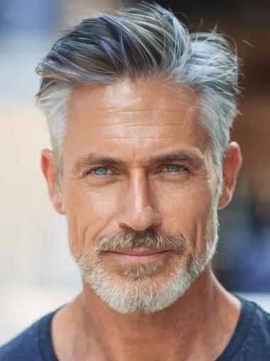 Professional Wigs Male Synthetic Cropped Monofilament Straight Wigs