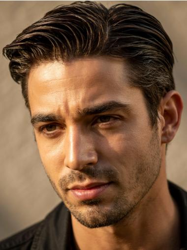 Wigs For Males 4" Cropped Boycuts Monofilament Brown Wigs