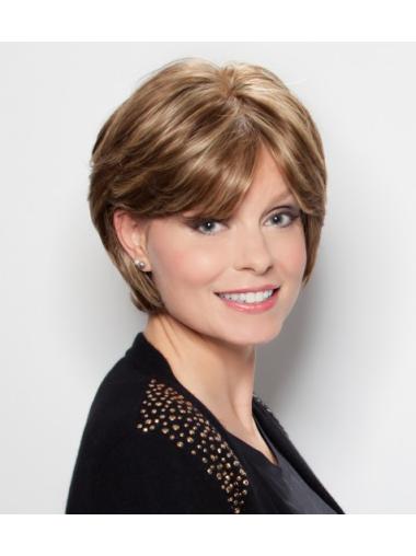 Blonde With Bangs Synthetic Suitable Wavy Wig Lace