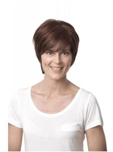 Auburn Layered Synthetic Fashion Lace Wig Small Cap