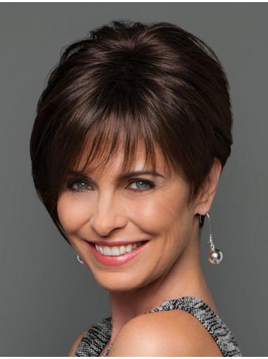 Layered 8 Inches Great Monofilament Short Straight Wigs