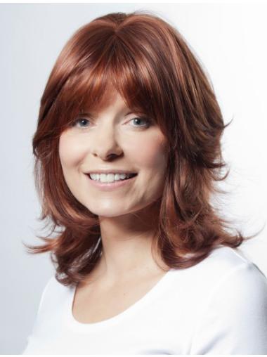 Layered Wavy Shoulder Length Synthetic Exquisite Monofilament Heat Resistant Lace Wig