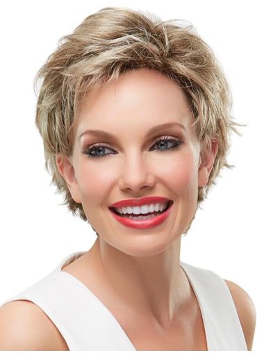Layered Wavy Style Synthetic Monofilament Wigs Short