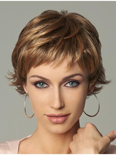 Blonde Synthetic 8 Inches Cheapest Monofilament Short Wigs For Women