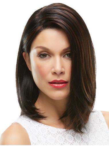 Brown Straight Shoulder Length Synthetic Affordable Lace Wigs Online