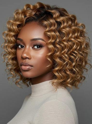 African American Bob Wigs Lace Front Blonde 12" Wigs