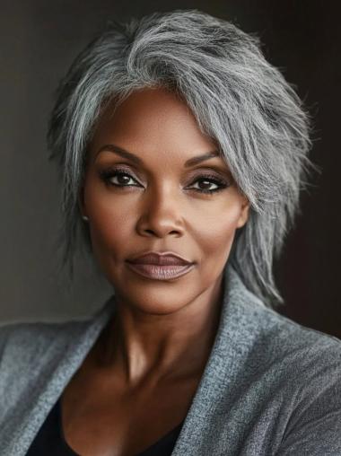 African American Lace Wigs Layered Short Wavy Wigs