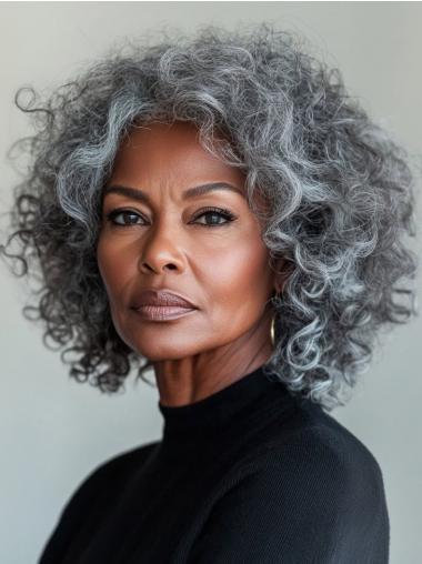 African Lace Wigs Layered Salt and Pepper Curly Wigs