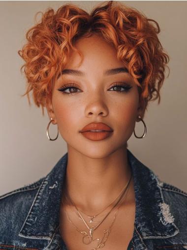 Short Wigs For Round Face African American Copper Synthetic Wigs