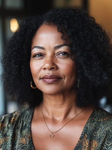 African American Medium Length Human Hair Wigs Black Lace Front Wigs