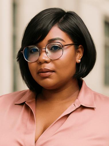 African American Natural Hair Wigs Black 10" Lace Front Wigs