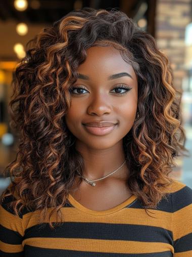 Shoulder Length Wigs For African American Curly Layered Wigs