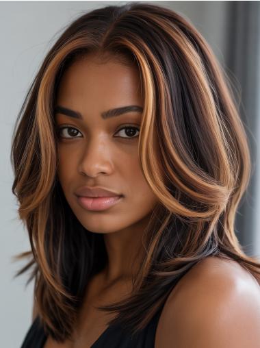 Wigs Human Hair African American Ombre tone 14" Monofilament Wigs